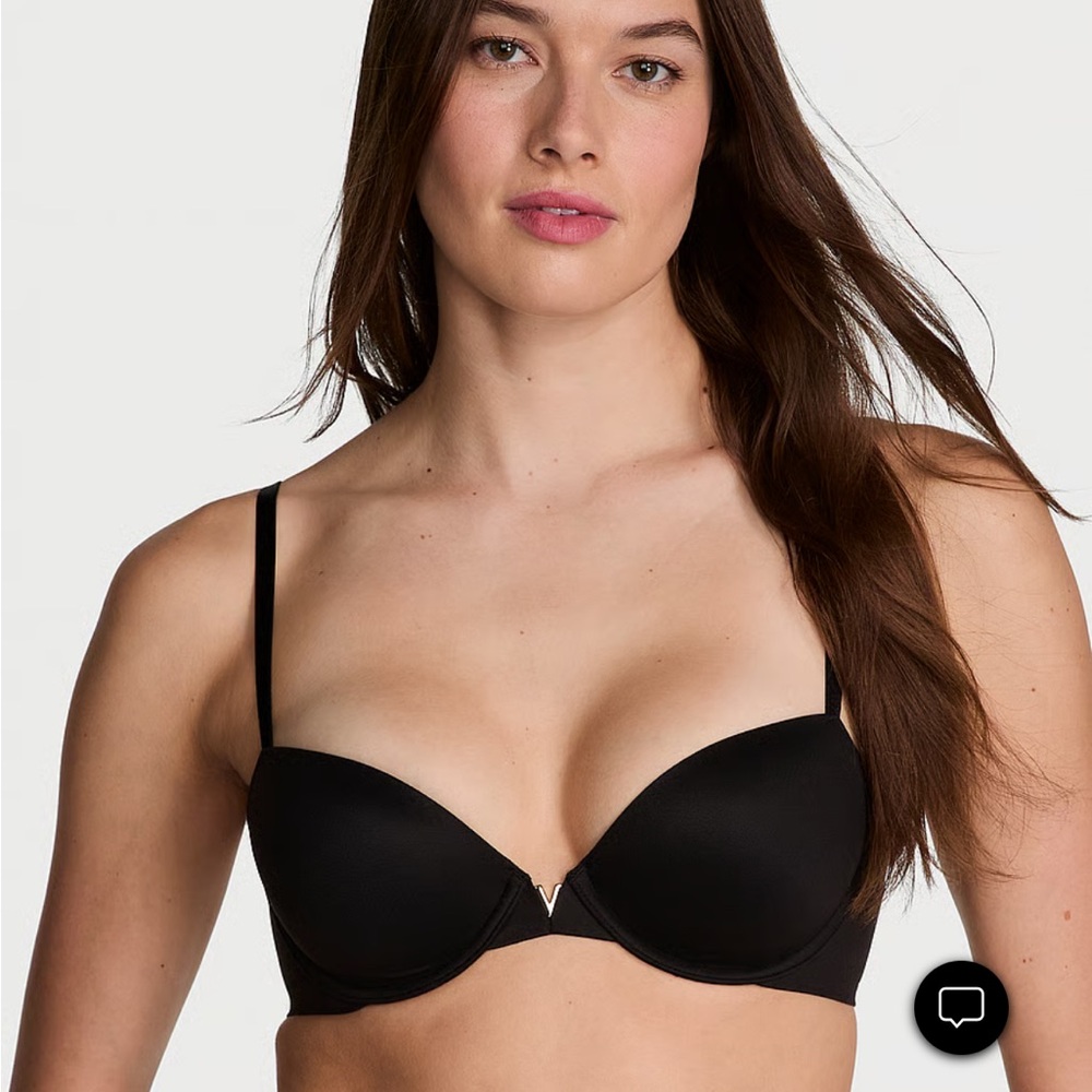 Victoria’s Secret Smooth Lightly Lined Plunge Demi Bra Black size 34B